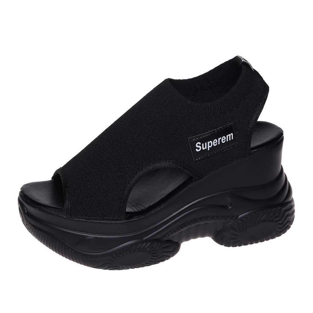 Keilabsatz-Sandalen im Feen-Stil mit Plateau