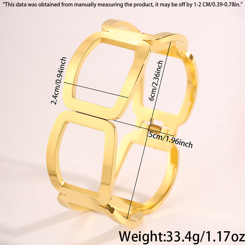 Armreif «Great Wall» mit Zirkonia, goldfarben – Bild 2 | LuxeStyle