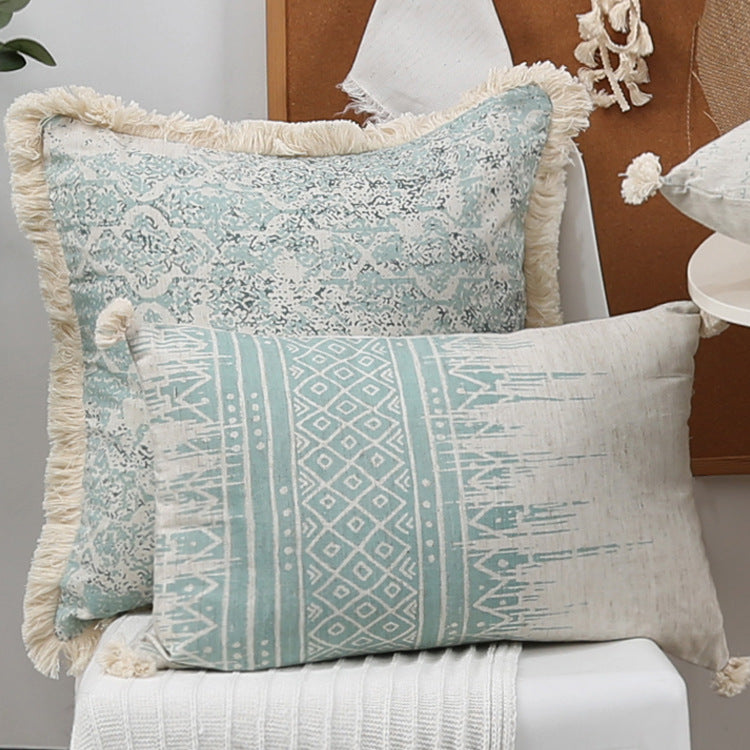 Kissenbezug mit Print und Tufting – Bild 1 | LuxeStyle