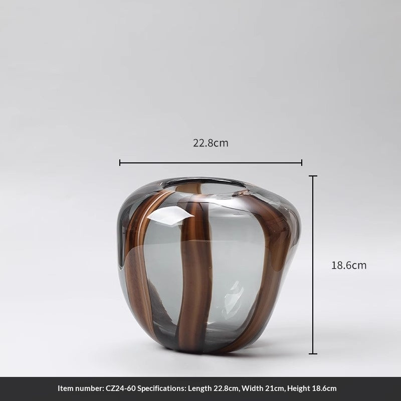 Gestreifte Hydroponik-Vase aus Glas | LuxeStyle