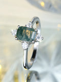 Silberring mit Moosachat und Zirkonia – Bild 4 | LuxeStyle