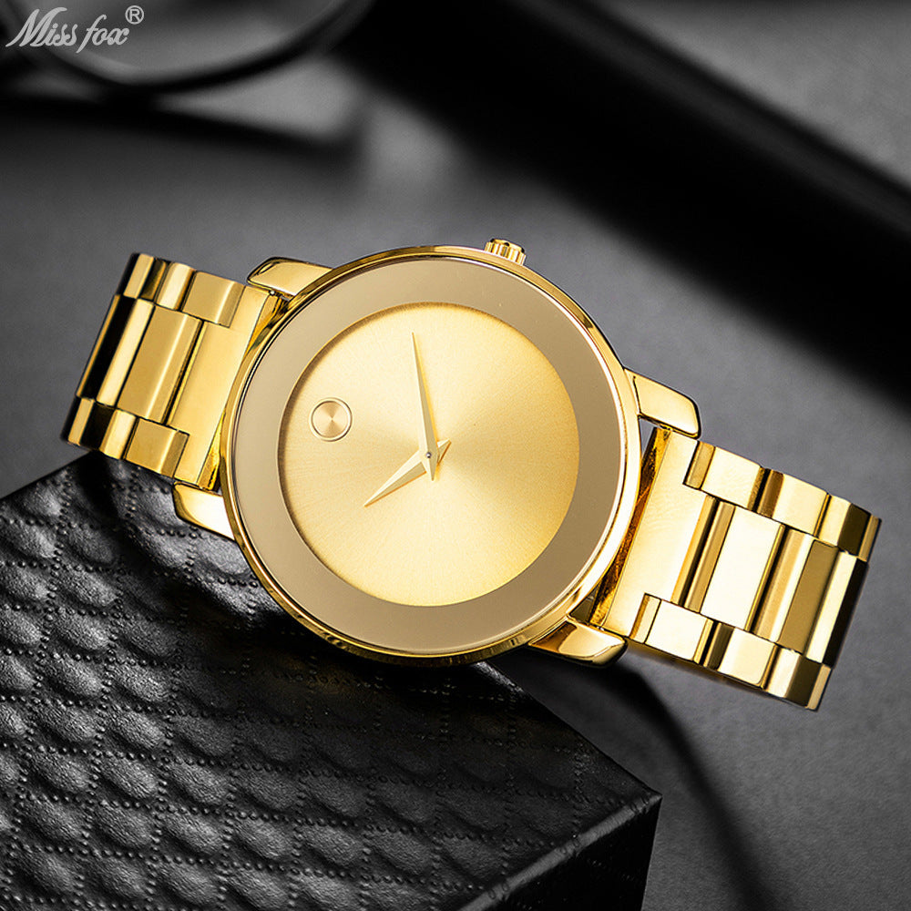 Quarz-Herrenuhr aus Edelstahl, ultraflach