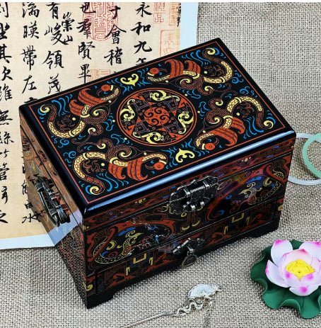 Lacquer-Juwelierbox mit großem Fassungsvermögen