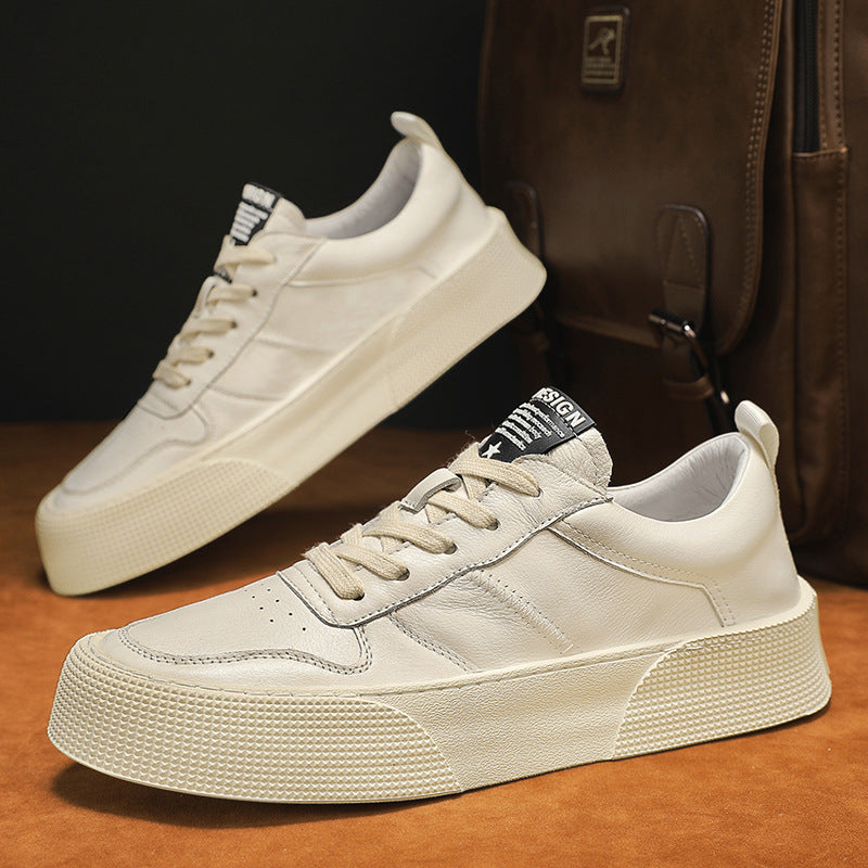 Atmungsaktive Kunstledersneaker mit Plateausohle | LuxeStyle