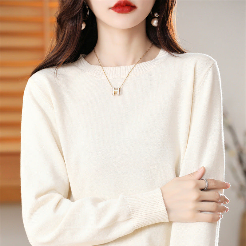 Damen Strickpullover mit Rundhals und langen Ärmeln