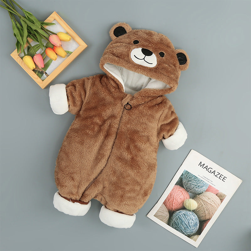 Baby Plüsch-Overall mit Kapuze