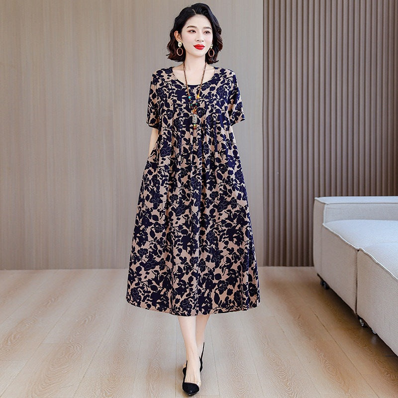 Elegantes Baumwollseidenkleid mit Taschen