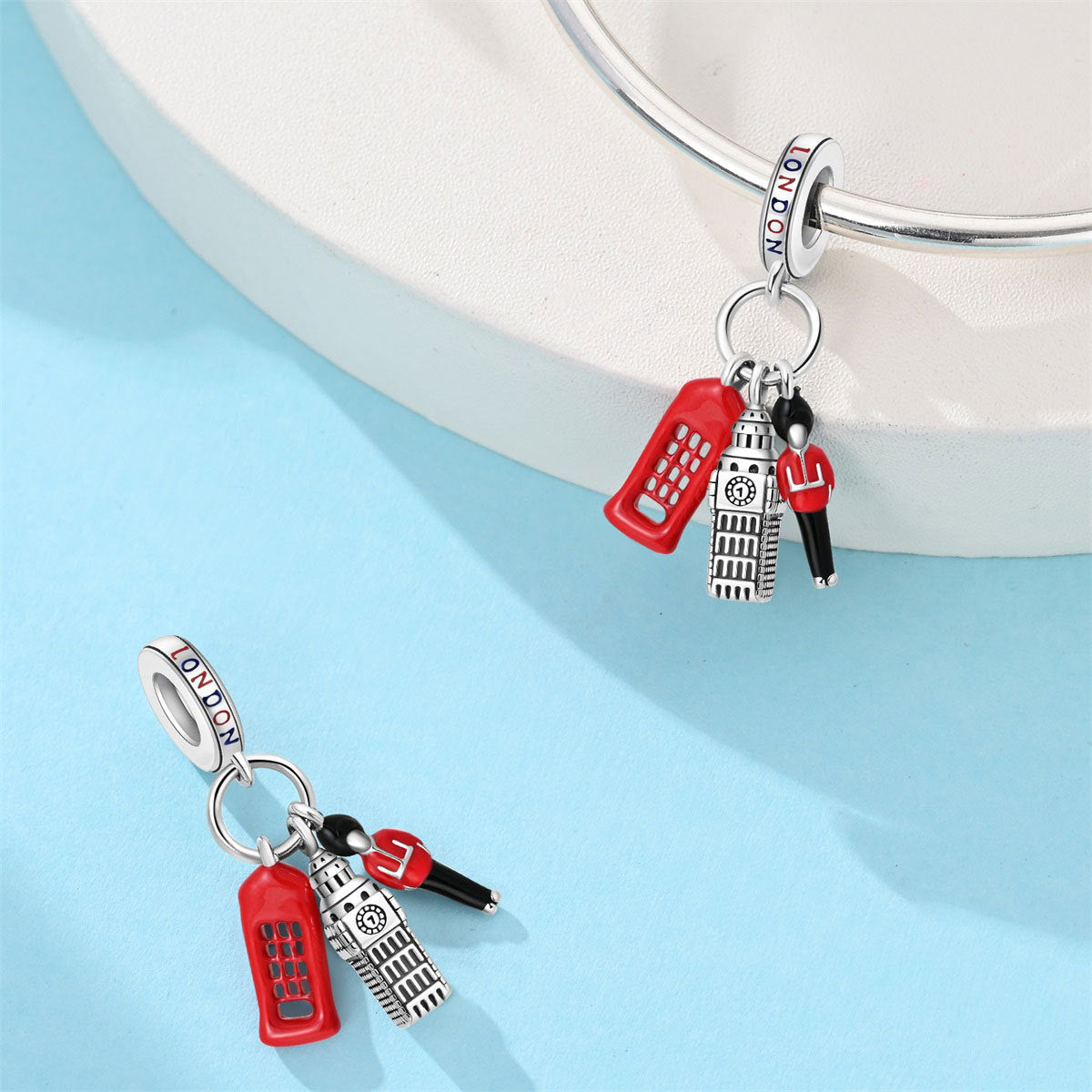 London Big Ben Charm, versilbert