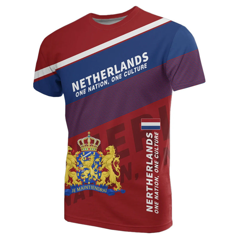 Herren T-Shirt mit Hollandflaggen-Print – Bild 2 | LuxeStyle