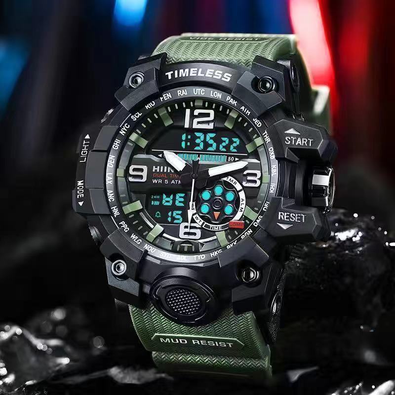 Wasserdichte Sportuhr für Herren mit Dual-Display