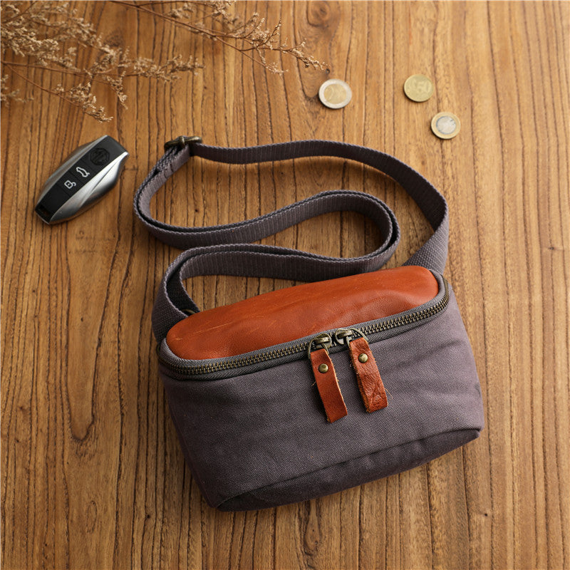 Minimalistische Crossbody Bag aus Baumwoll-Canvas – Ansicht 7