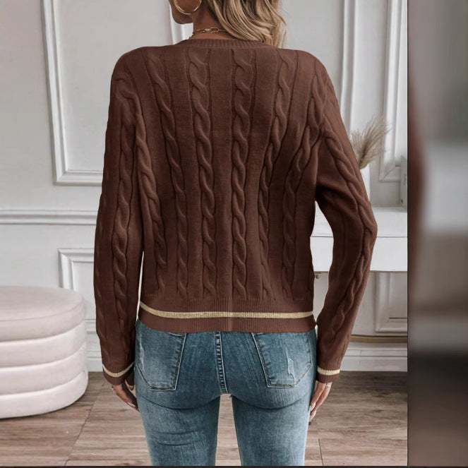 Kaffeebrauner Strickpullover