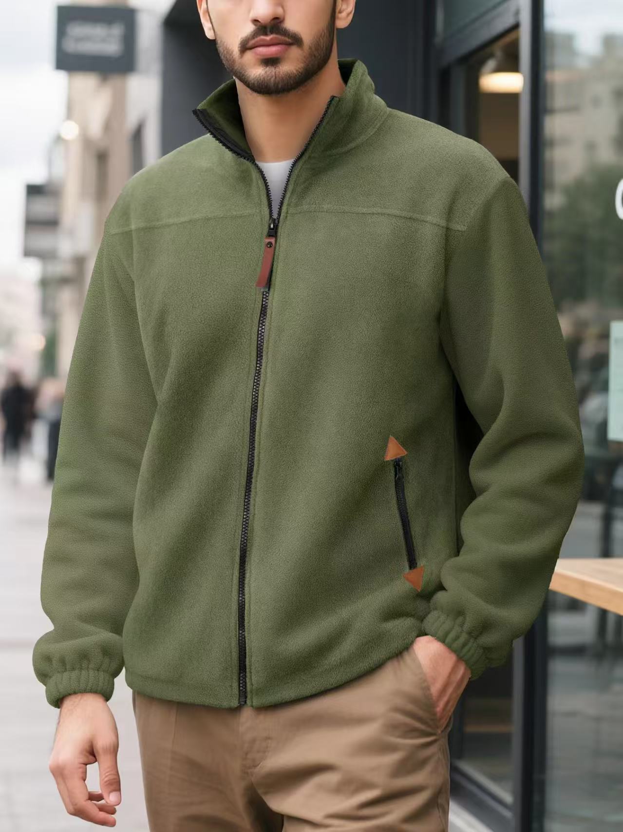 Herren Fleece-Thermo-Hoodie mit Reissverschluss