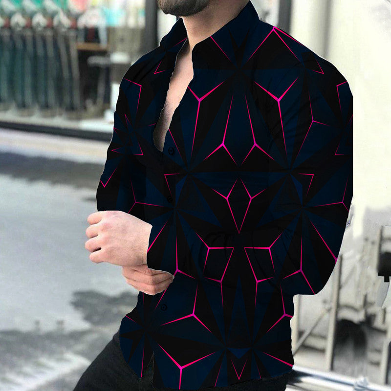 Langärmliges 3D-Druck-Shirt für Männer – Bild 4 | LuxeStyle