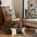 Bambusblätter-Throw-Pillow in Grün – Bild 2 | LuxeStyle