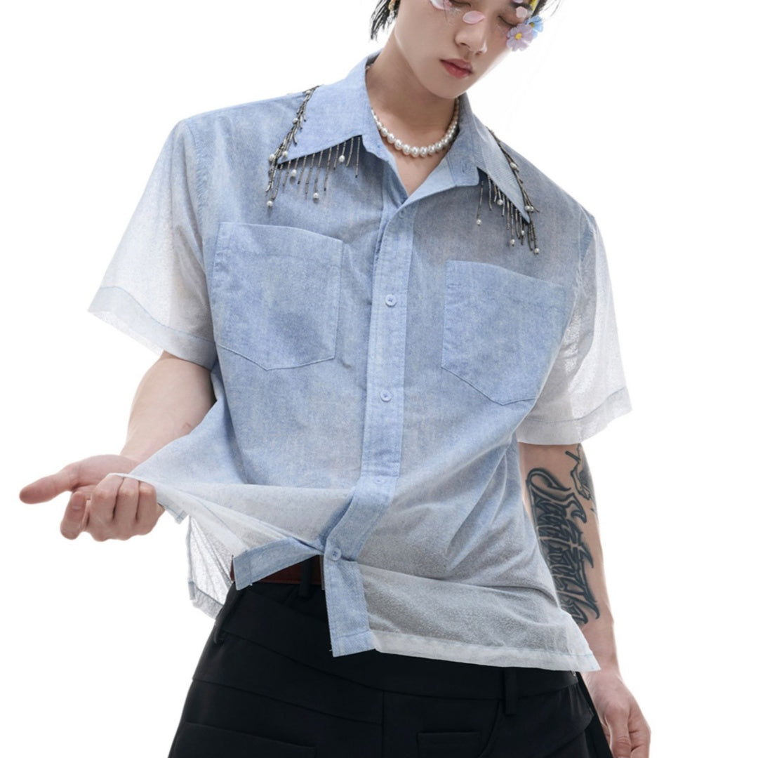 Lose Passform Shirt mit Farbverlauf