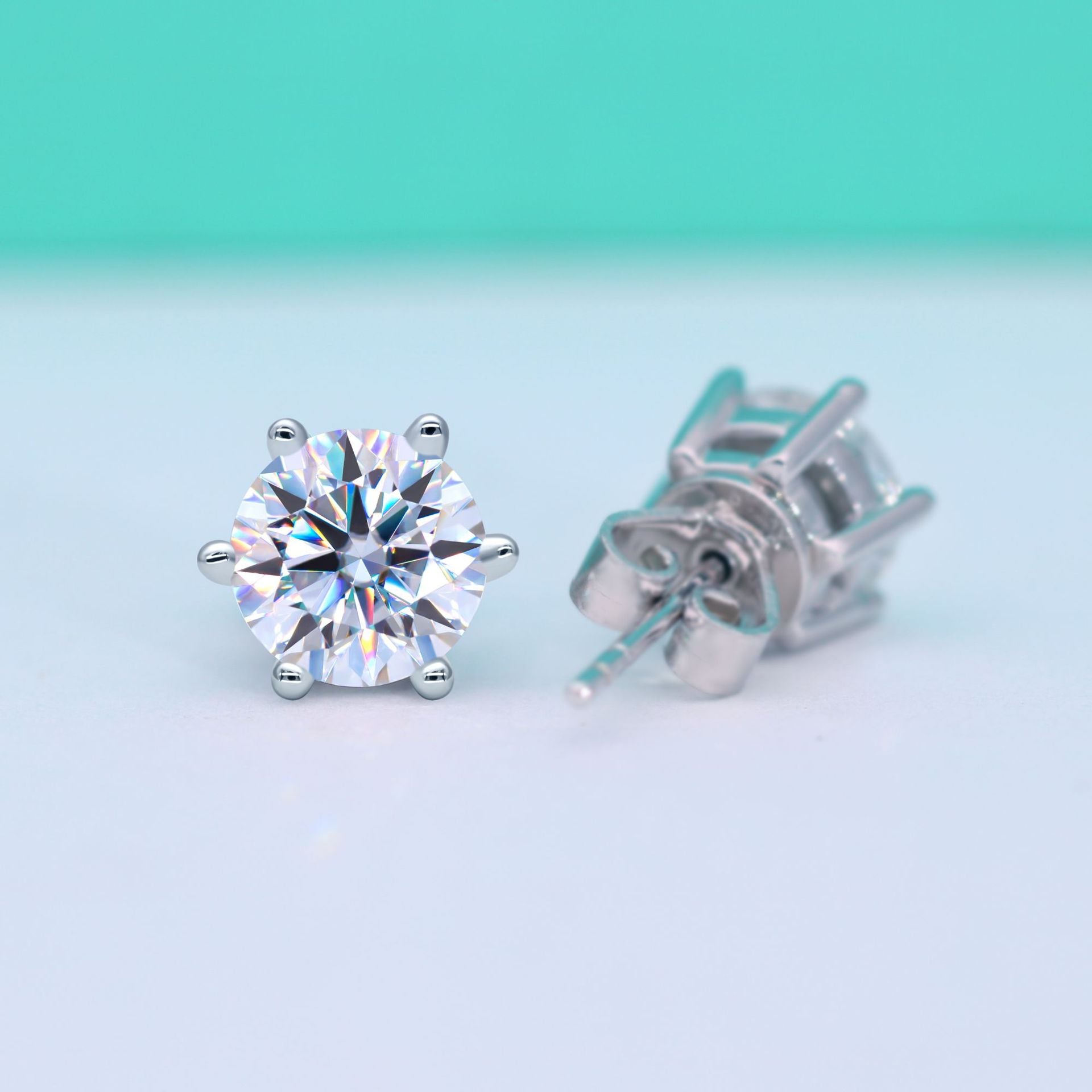 Klassische Moissanit Ohrstecker (S925 Silber)