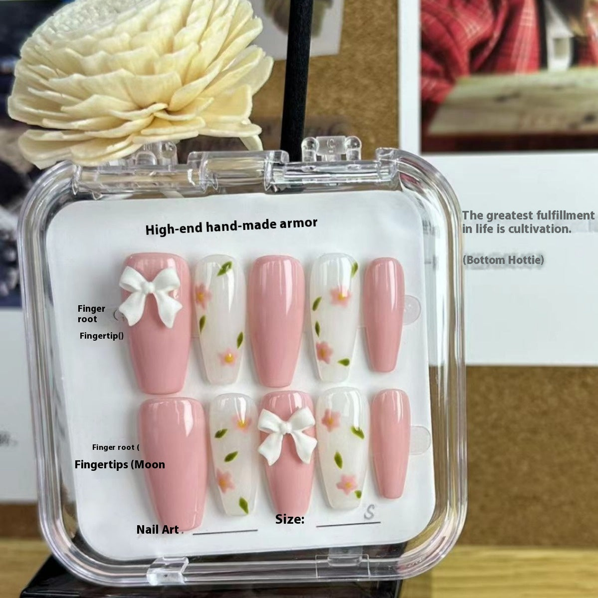Handgemachte Press-On Nägel mit Schleifchen – Bild 3 | LuxeStyle