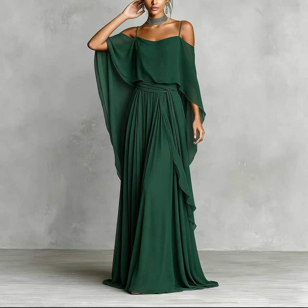 Off-Shoulder Maxi-Kleid