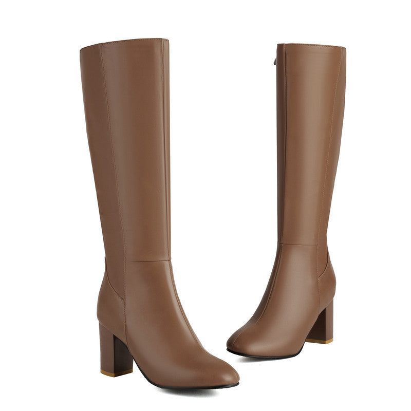Overknee-Stiefel mit hohem Chunky-Absatz – Bild 9 | LuxeStyle