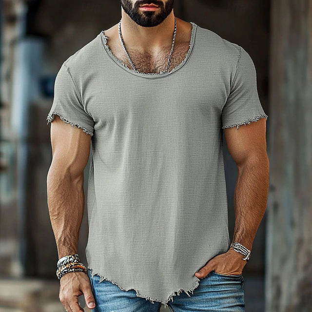 Herren T-Shirt Einfarbig kurzarm