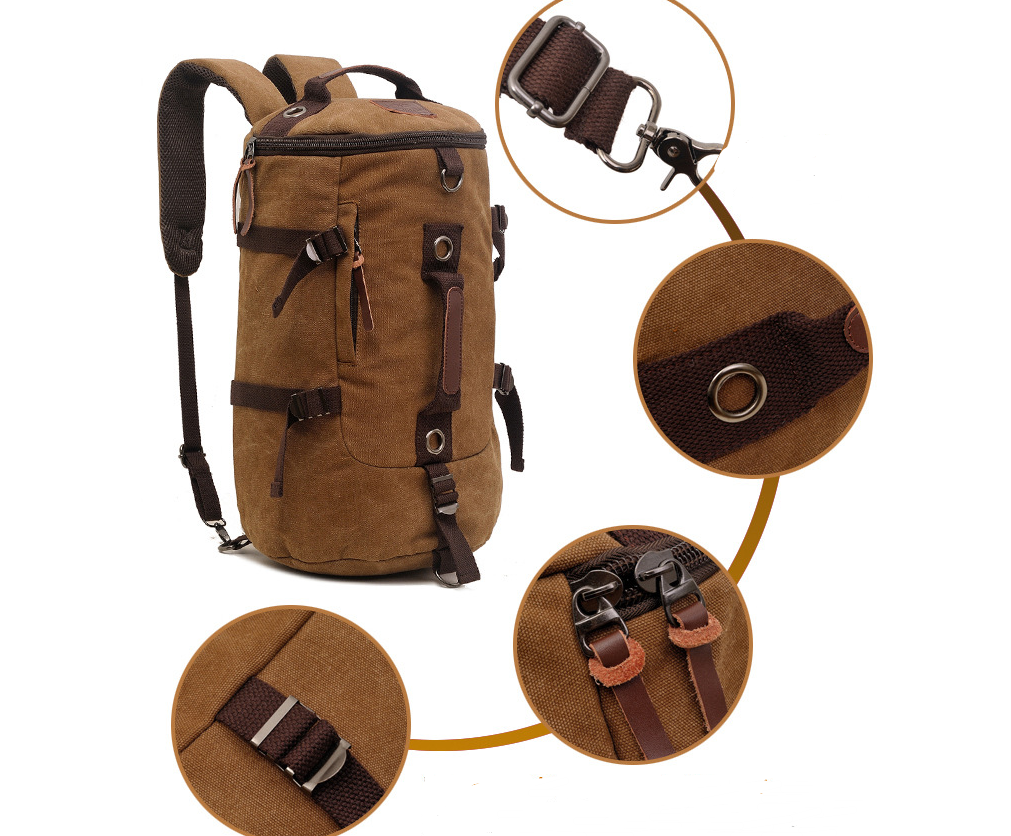 Kletterrucksack aus Canvas, braun – Bild 5 | LuxeStyle