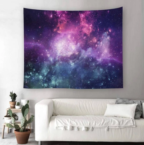 Blaue Cosmos Wandteppich | LuxeStyle