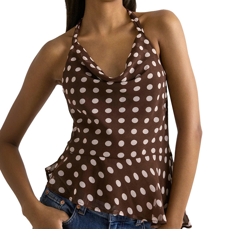 Damen Neckholder-Top mit Polka-Dots