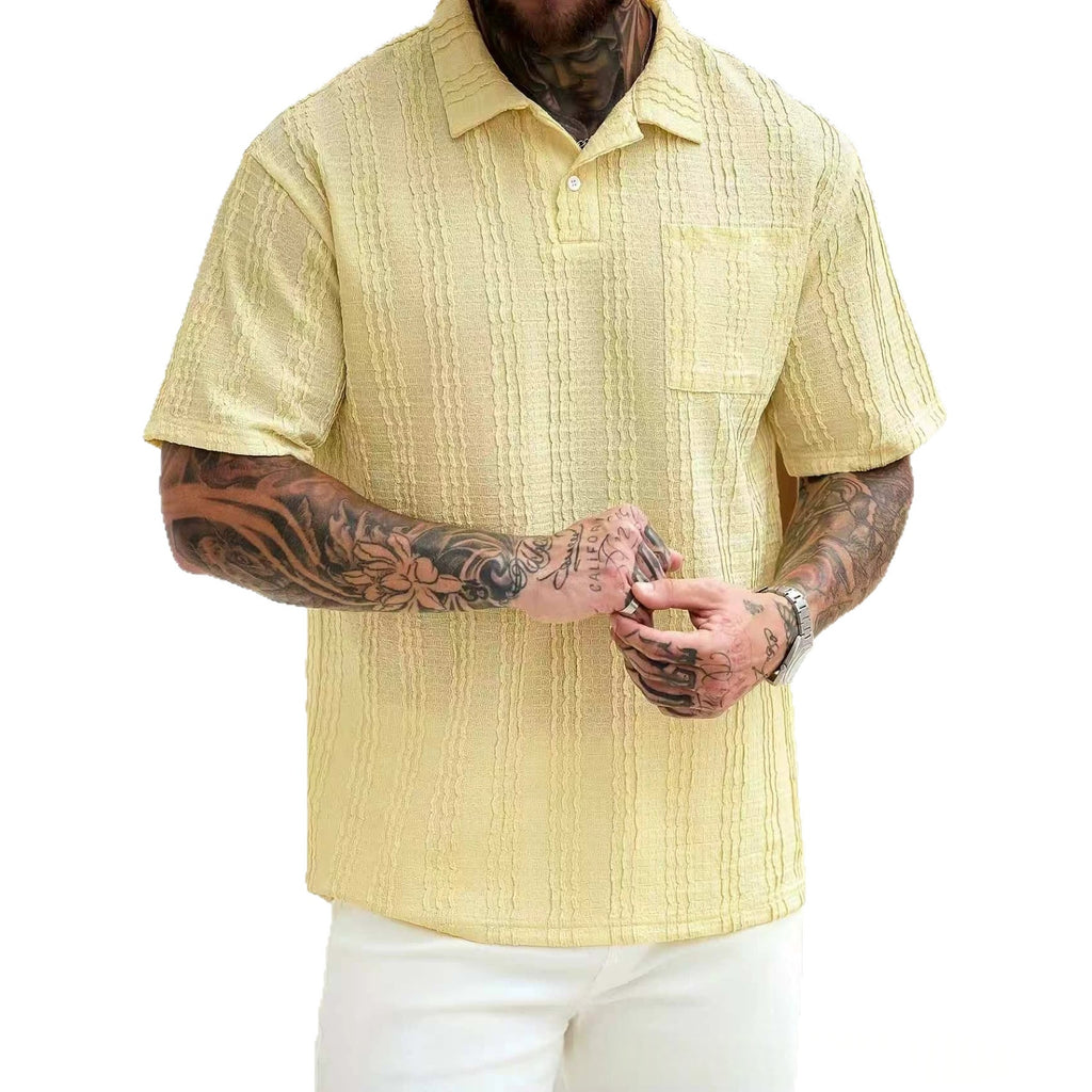 Polo-Shirt für Herren mit Textur und Knöpfen – Ansicht 3