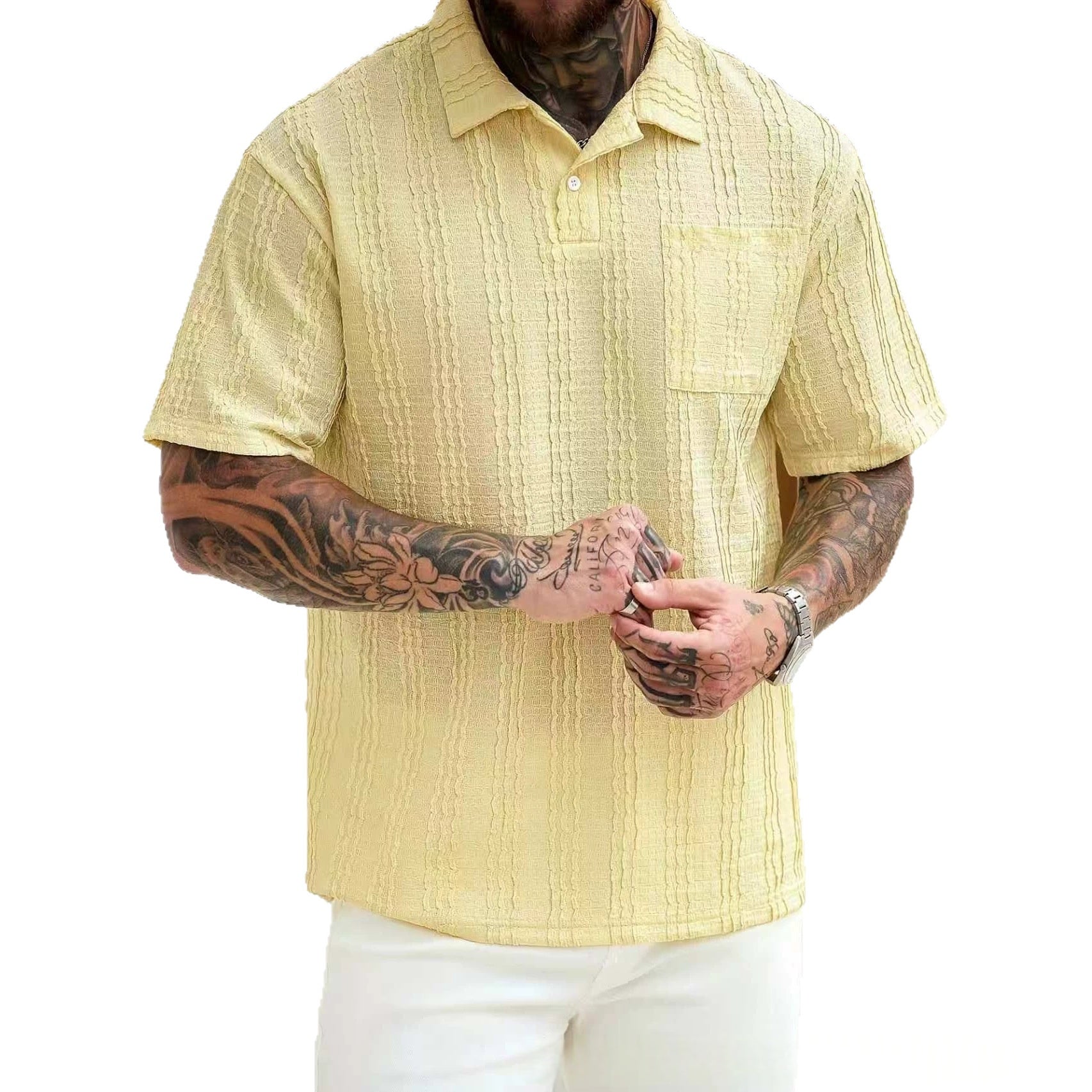 Polo-Shirt für Herren mit Textur – Ansicht 3