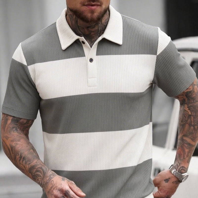 Herren Polo-Shirt mit Kontraststreifen – Bild 3 | LuxeStyle