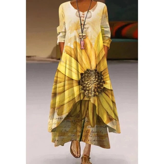 Maxikleid mit asymmetrischem Saum & 3D-Prägung – Bild 11 | LuxeStyle