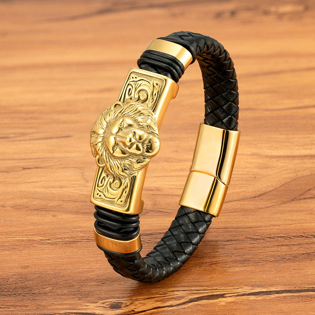 Herren-Armband aus Edelstahl und Leder – Bild 7 | LuxeStyle