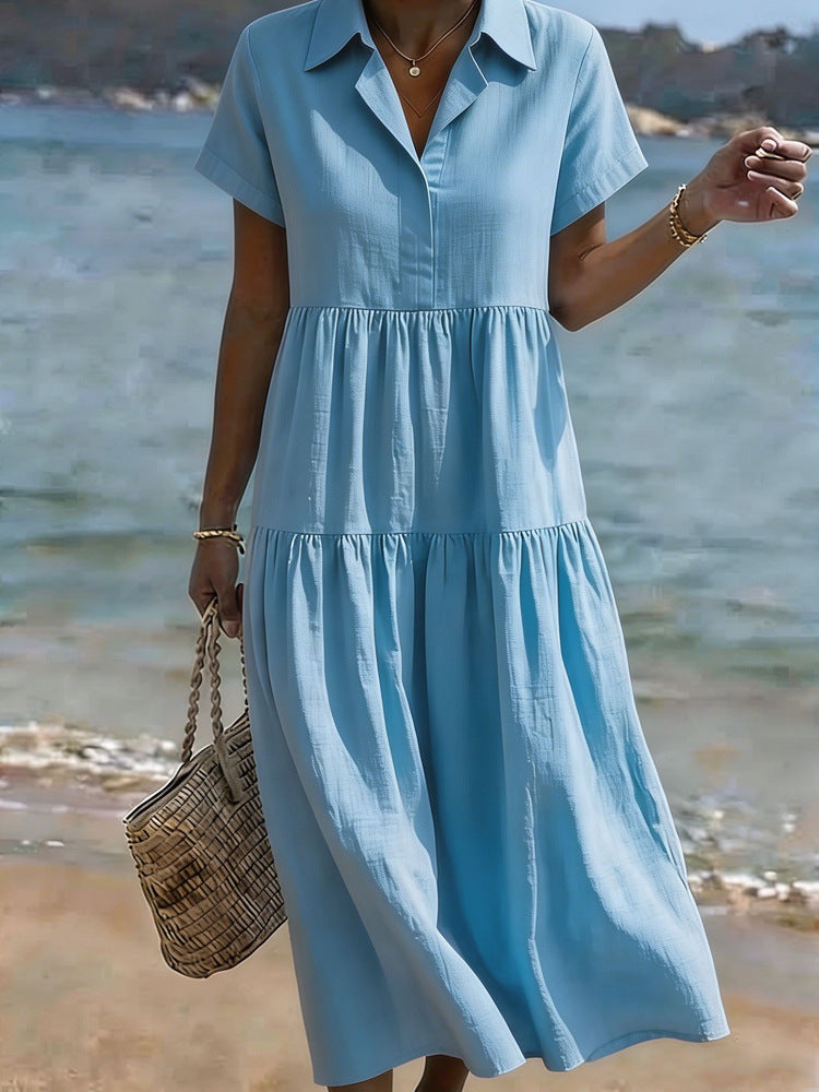 Casual Chic Plissiertes Hemdblusenkleid – Bild 4 | LuxeStyle