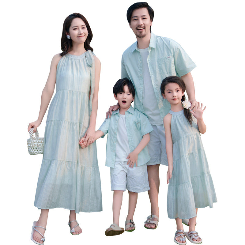 Mintgrünes Chiffon-Kleid für Mutter und Tochter – Bild 6 | LuxeStyle