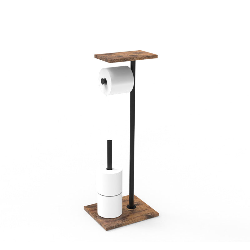 Toilettenpapierhalter aus Holz mit Telefonablage