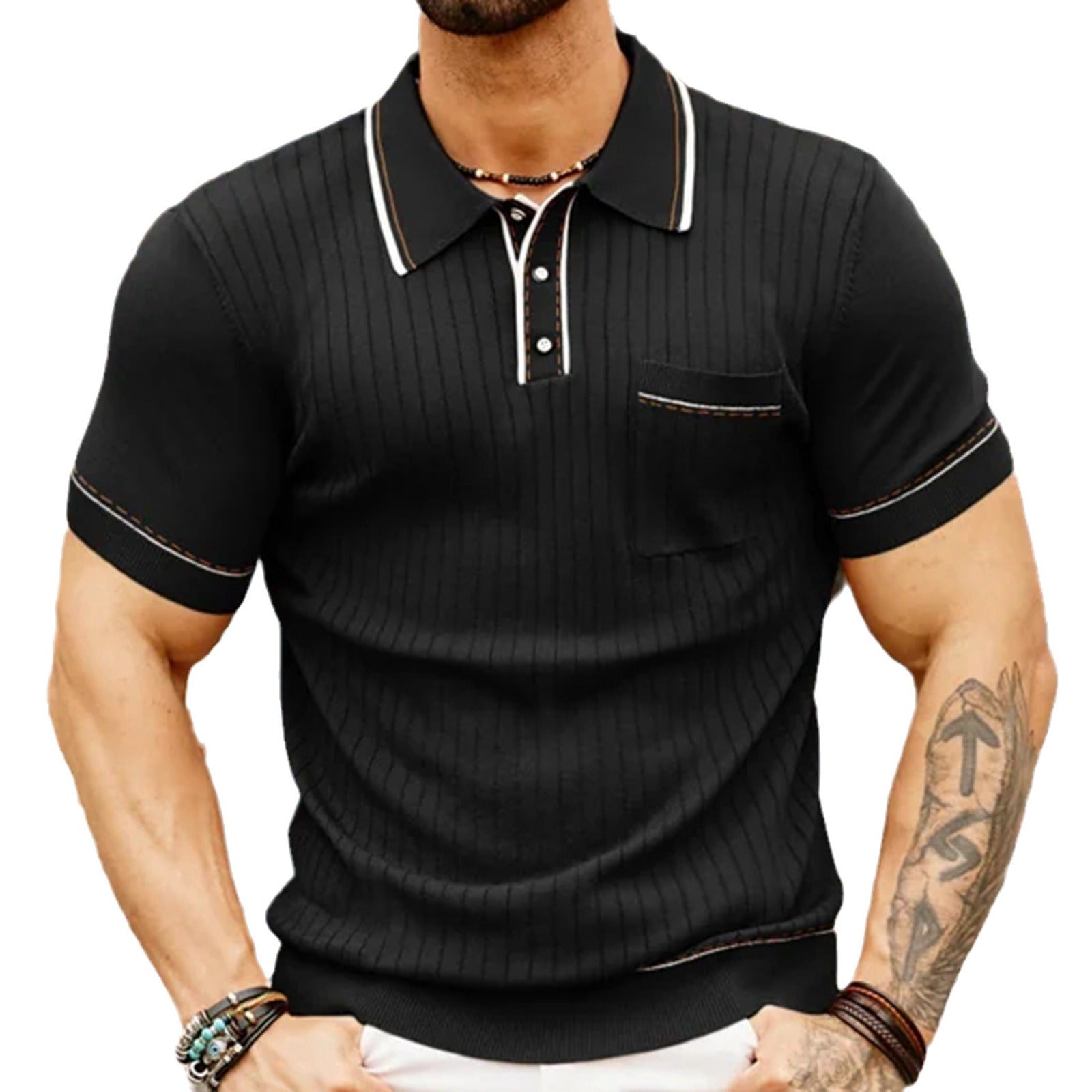 Herren Business-Poloshirt – gestrickte Ice-Silk, kühlend (M–3XL, 2 Farben)