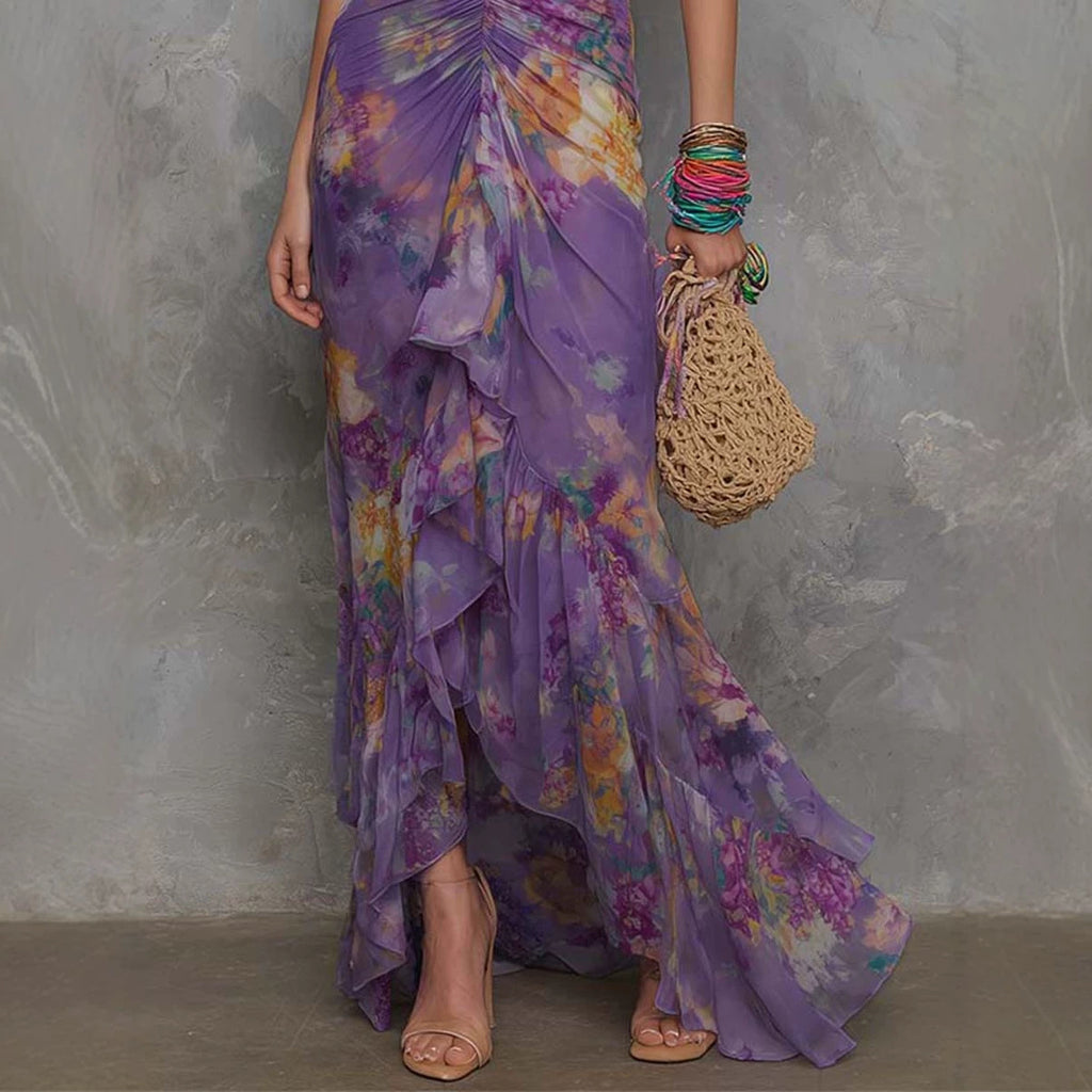 Asymmetrisches Wickelkleid mit Farbblock-Print – Bild 3 | LuxeStyle