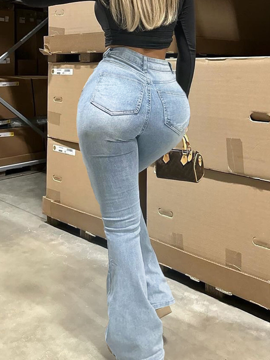 Hohe Slimfit-Jeans