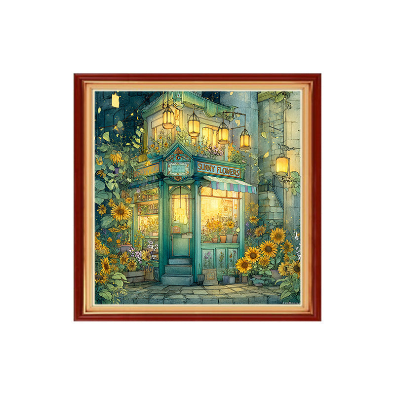 DIY Kreuzstich Landschaft Cartoon 40x40 cm