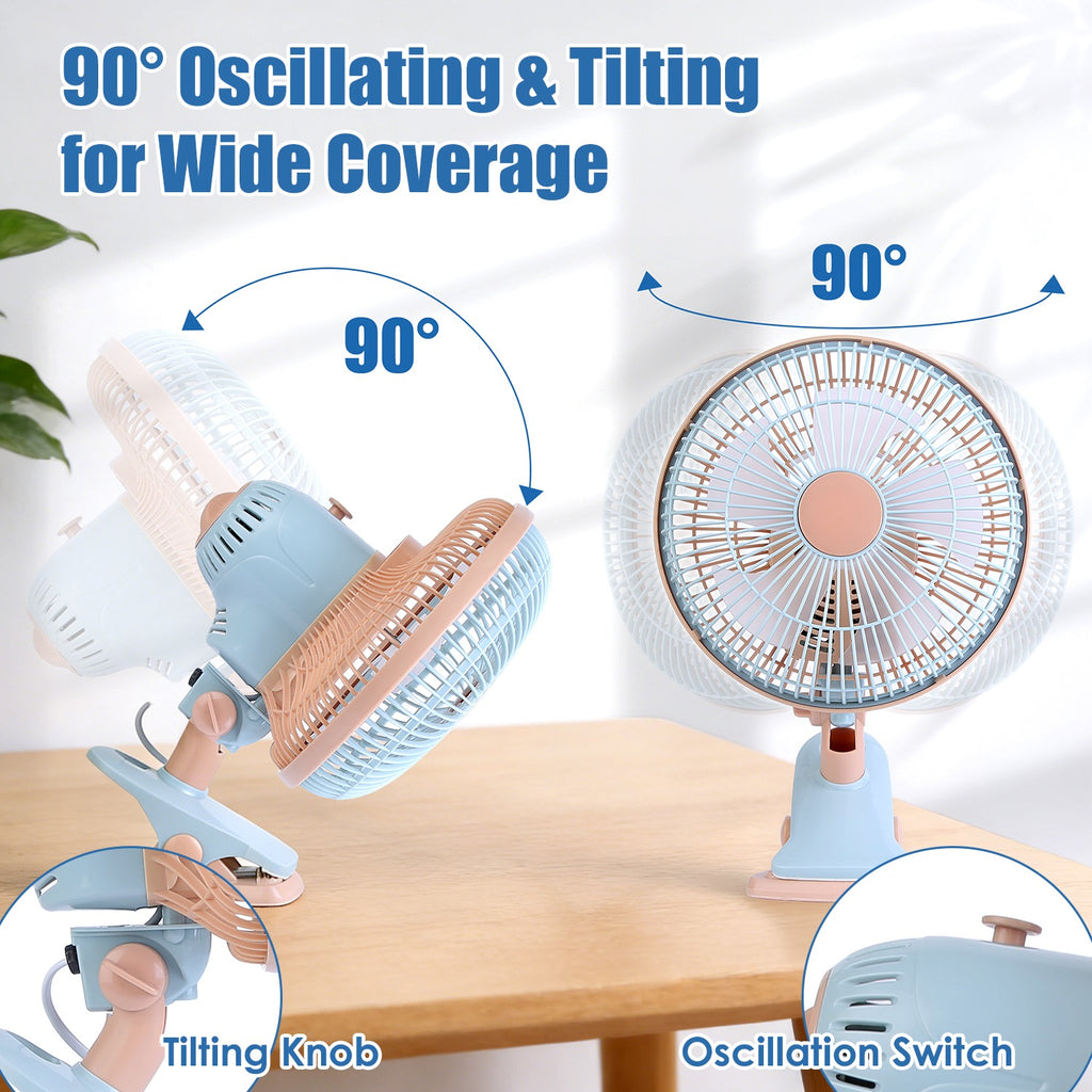 Oszillierender Clip-Ventilator, 2 Stufen – Ansicht 3