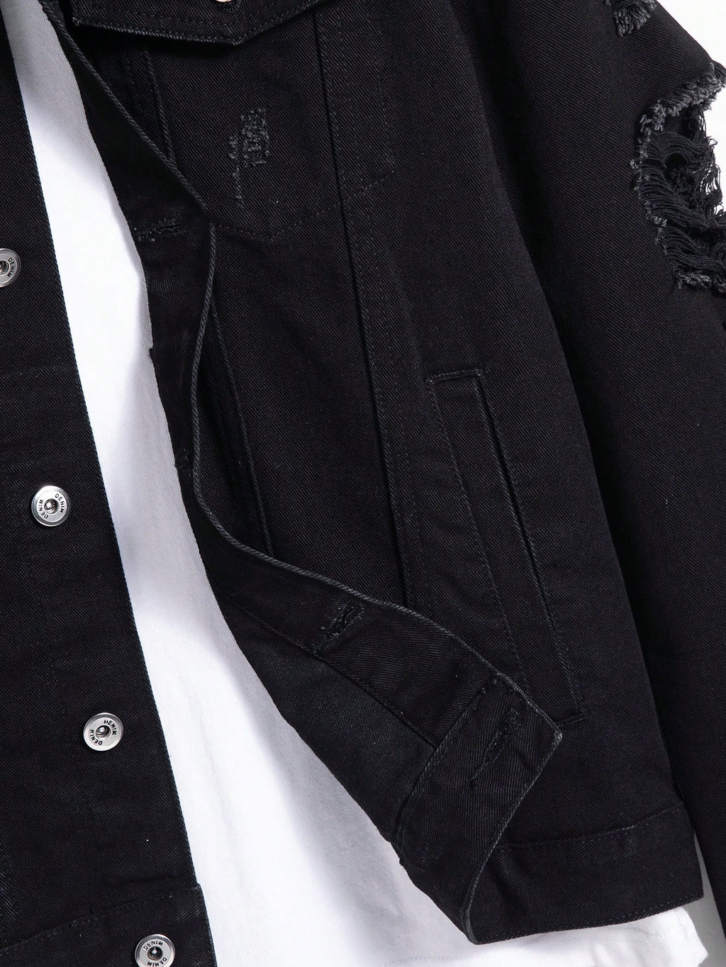 Lockere Jeansjacke im Korea-Stil für Herren – Ansicht 2