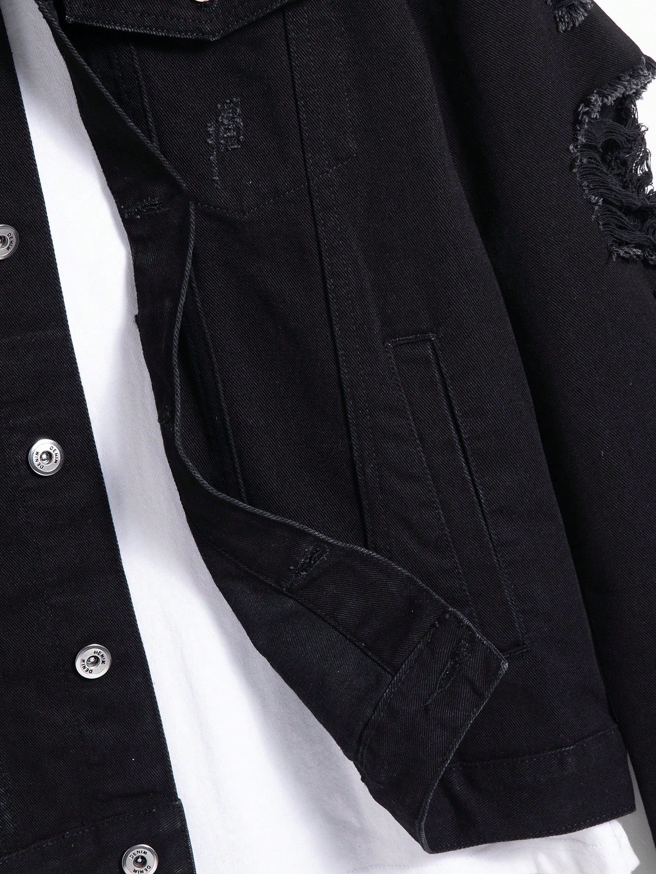 Lockere Jeansjacke im Korea-Stil für Herren – Ansicht 2