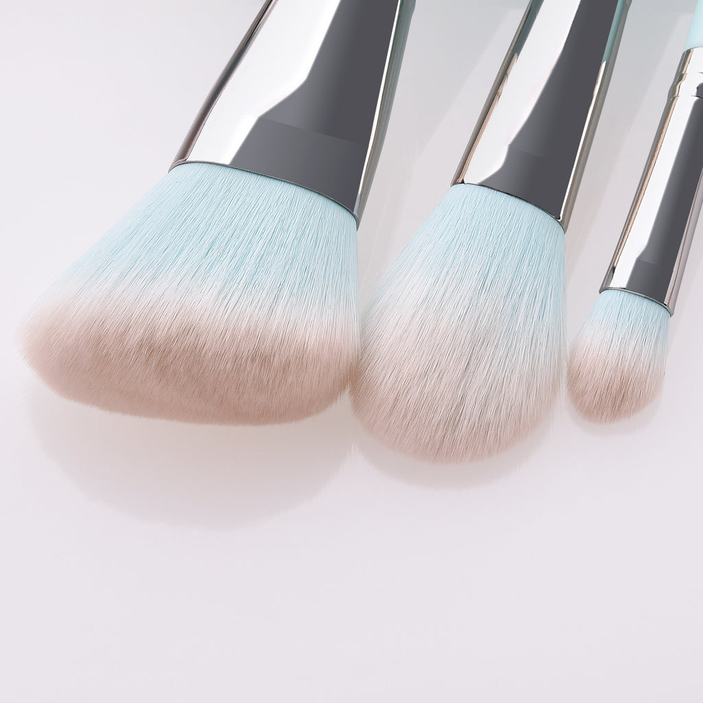 12 hellblaue Make-up Pinsel