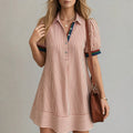 Gestreiftes Kleid mit Puffärmeln – Bild 3 | LuxeStyle