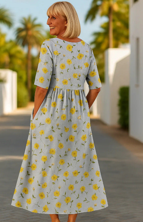 Modisches Damenkleid mit Digitaldruck – Bild 2 | LuxeStyle
