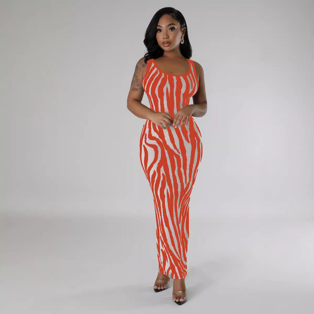 Elegantes Westenkleid in A-Linie mit Zebra-Print – Bild 3 | LuxeStyle