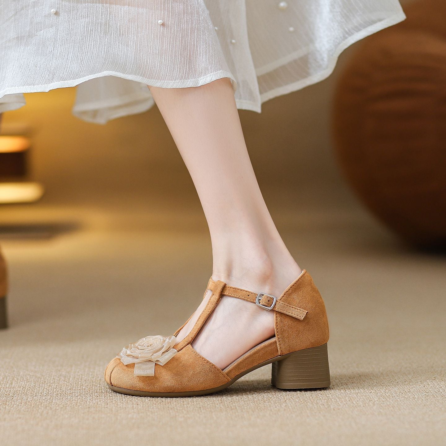 Mary Jane Sandalen mit Blockabsatz