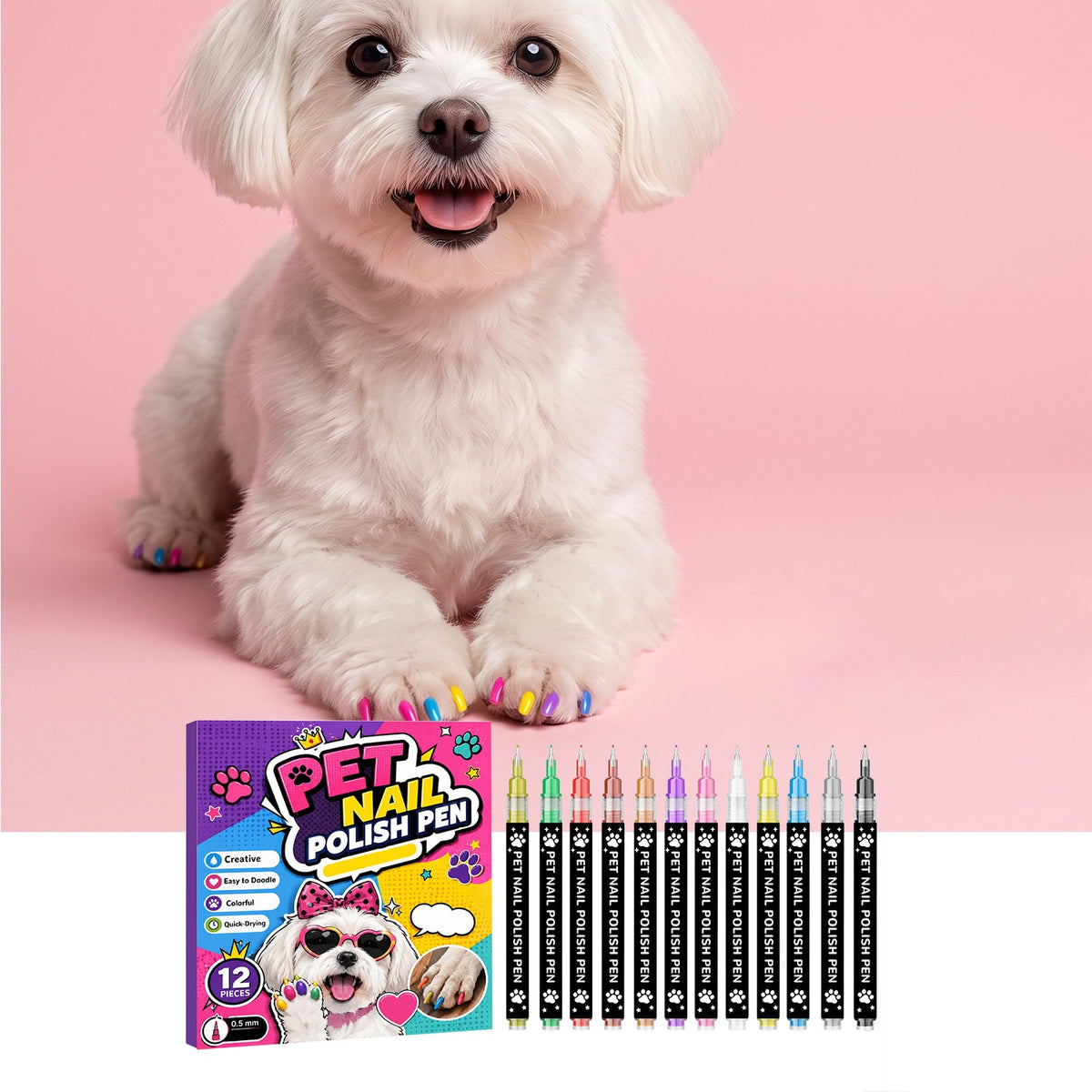 Nagellackstift für Haustiere – 12er-Set – Bild 1 | LuxeStyle