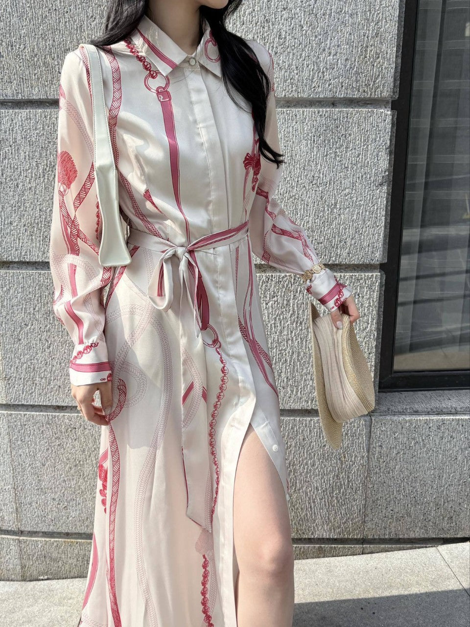 Elegantes Twill-Seidenkleid mit Print – Bild 5 | LuxeStyle